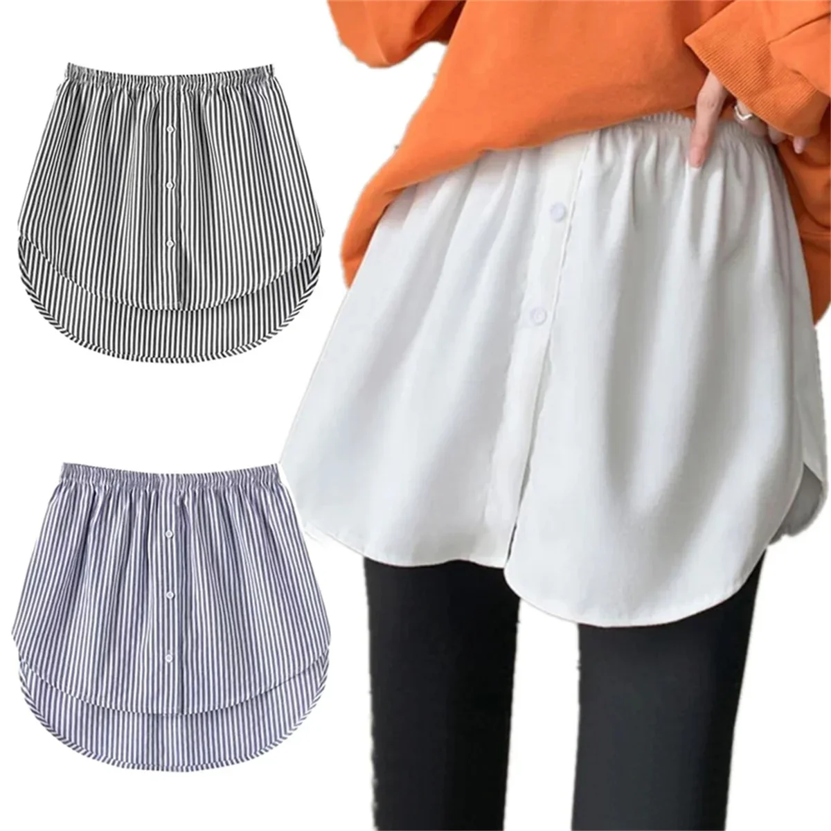 2025 Detachable Underskirt Women Fake Shirt Irregular Skirt Tail Blouse Hem Extender Fake Hem Mini Skirt Fake Hem Skirts Women