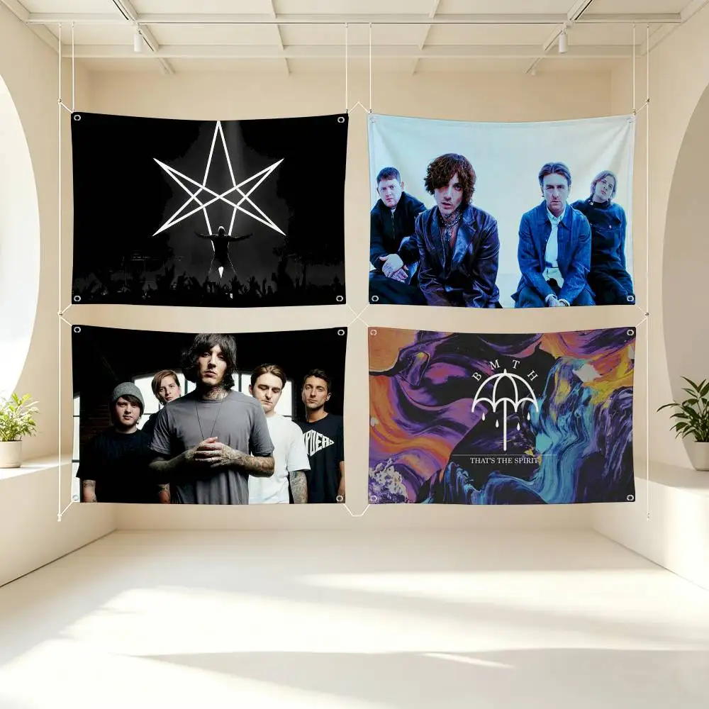 B-Bring Me The Horizon BMTH Flag Suitable For Party Club Outdoor Interior Wall Decoration Banner Fans Gift