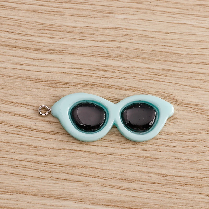 Tusember 10 Stück süße Harz kühle Sommer Urlaub Sonnenbrille Charms für Anhänger Ohrring Armband DIY Schlüsselanhänger Schmuck handgefertigt – Detail 11