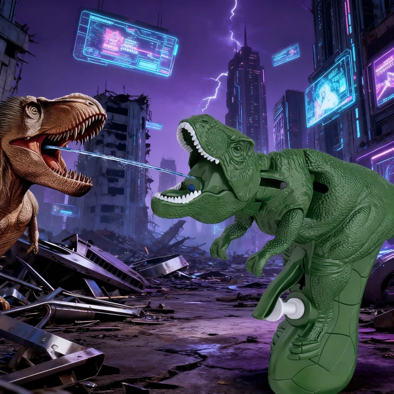 Liquidazione 10 pz Premendo Dinosauro Pistola Ad Acqua Spray Giocattolo Bocca Tiro Dino Parco Pistola Ad Acqua Piscina All'aperto Giocattolo per I Bambini Ragazzi Regali