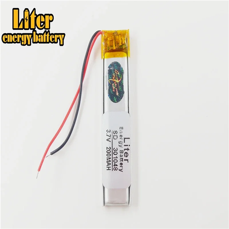 3.7V lithium polymer battery 301048 200MAH recorder steelmate Bluetooth toy point reading pen