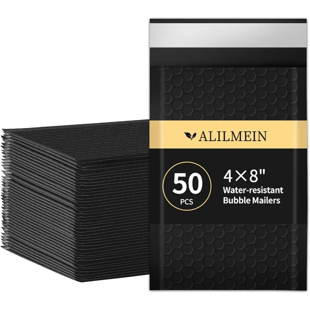 50 Pack 4x8 Inch Small Bubble Mailers Padded Envelopes with Self Seal Adhesive for Shipping Waterproof Lightweight Protective Shipping Bags Perfect for Mailing Greeting Cards Jewelry Makeup Cosmetics Etsy Small Business