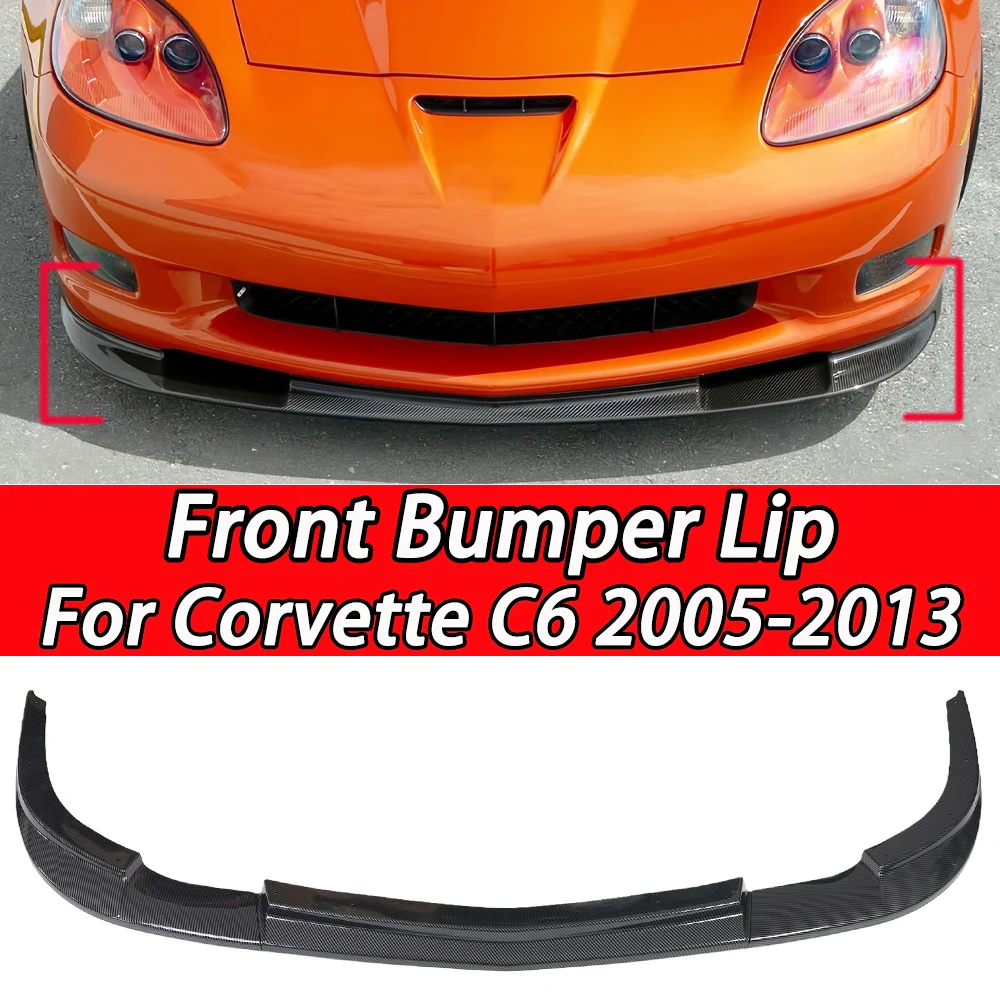 Alerón Delantero para Automóvil, para Modelos Chevy Corvette C6 Z06 ZR1 2005-2013, Divisor de Alerón, Modelos de Carrocería Ancha/Modelo Básico, Kit de Carrocería con Alerón Delantero