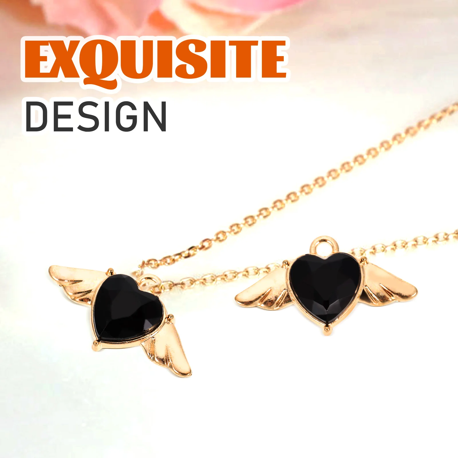 

10pcs Alloy Wings Pendant Heart Wing Charms Jewelry Making Metal Necklace DIY Supplies Retro Bracelet Connectors Creative Gifts