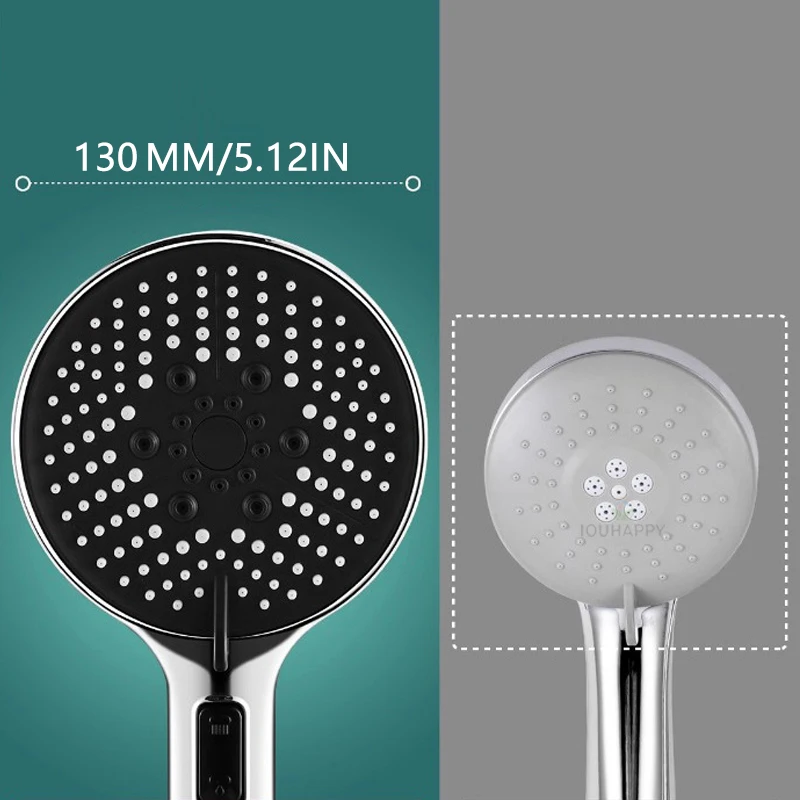 5 Jet Modes Shower Head High Pressure Big Panels Handheld Showerhead Large Water Outlet Rainfall Spray Bathroom Accessories