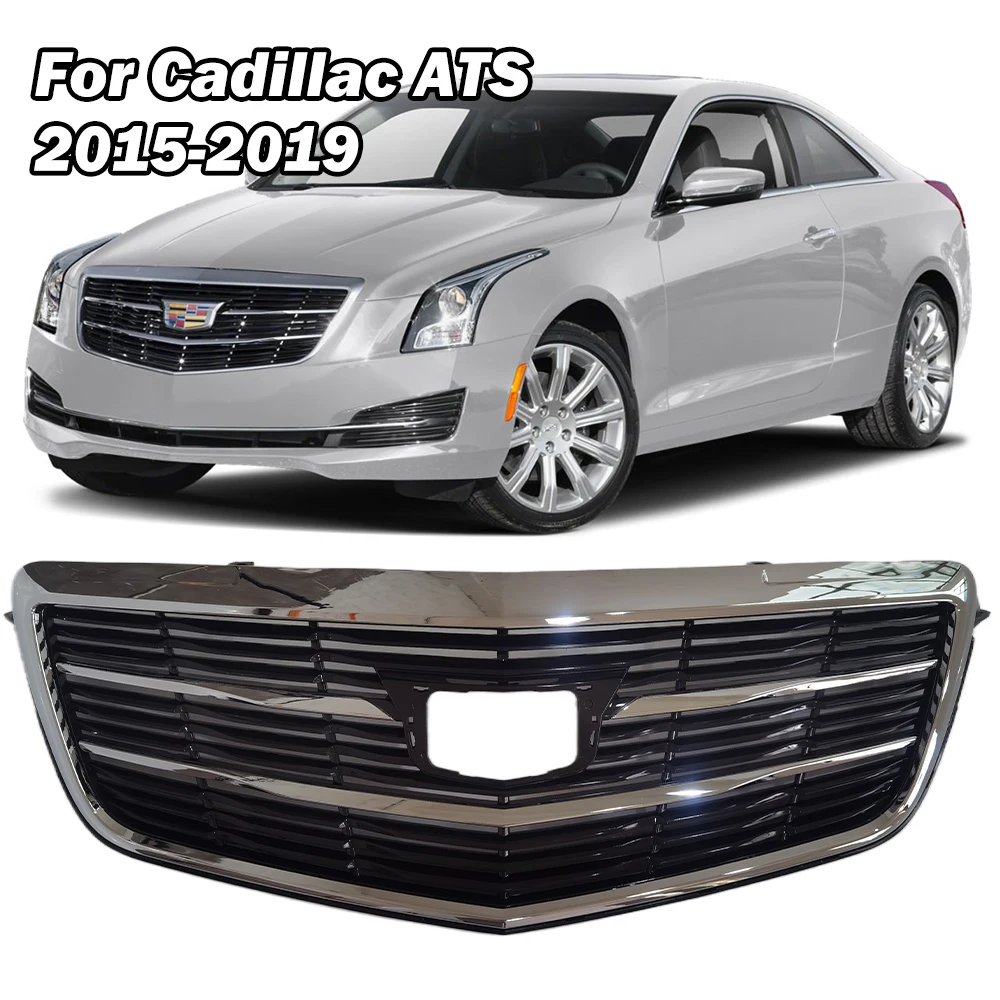 Front Upper Bumper Grille for Cadillac ATS 2015-2019 Replacement 22879627 Bumper Hood Mesh Grid Chrome Racing Grills accessories