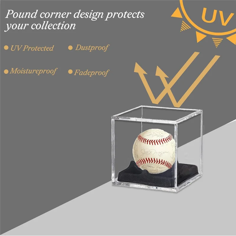 

U8-Baseball Display Case UV Protected Acrylic Baseball Display Cases Display Cases For Any Baseball Easy To Use