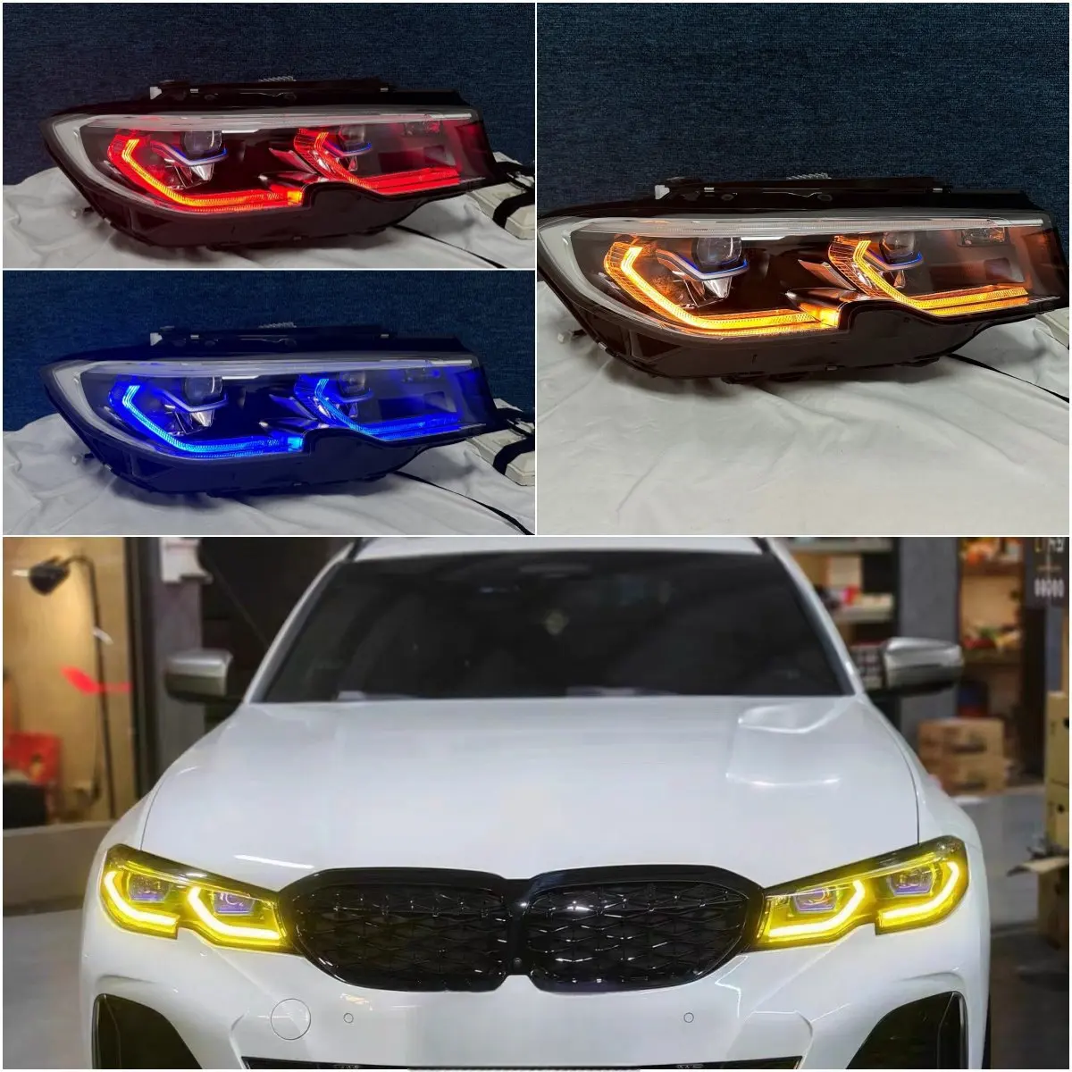 

CSL 3 Series G20 Laser Headlight Yellow Lemon Angel Eyes DRL Boards For 2019 2020 BMW G21 320i 330i M340I Amber Daytime Light