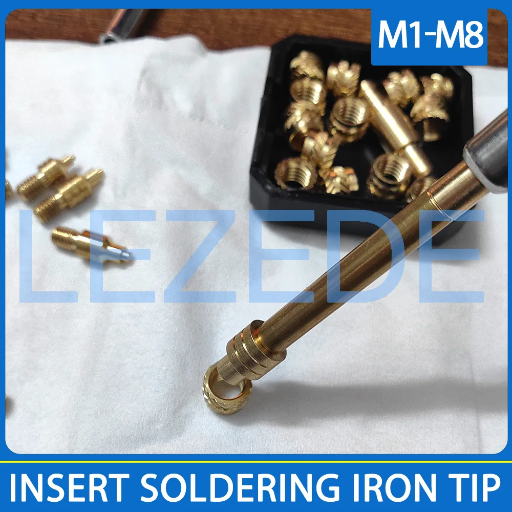 Heat Set Insert Tool Soldering Iron Tip for 3D Printing M3 M4 M5 M6 Hot Melt Thread Embedded Copper Nut Insertion Tool Kit