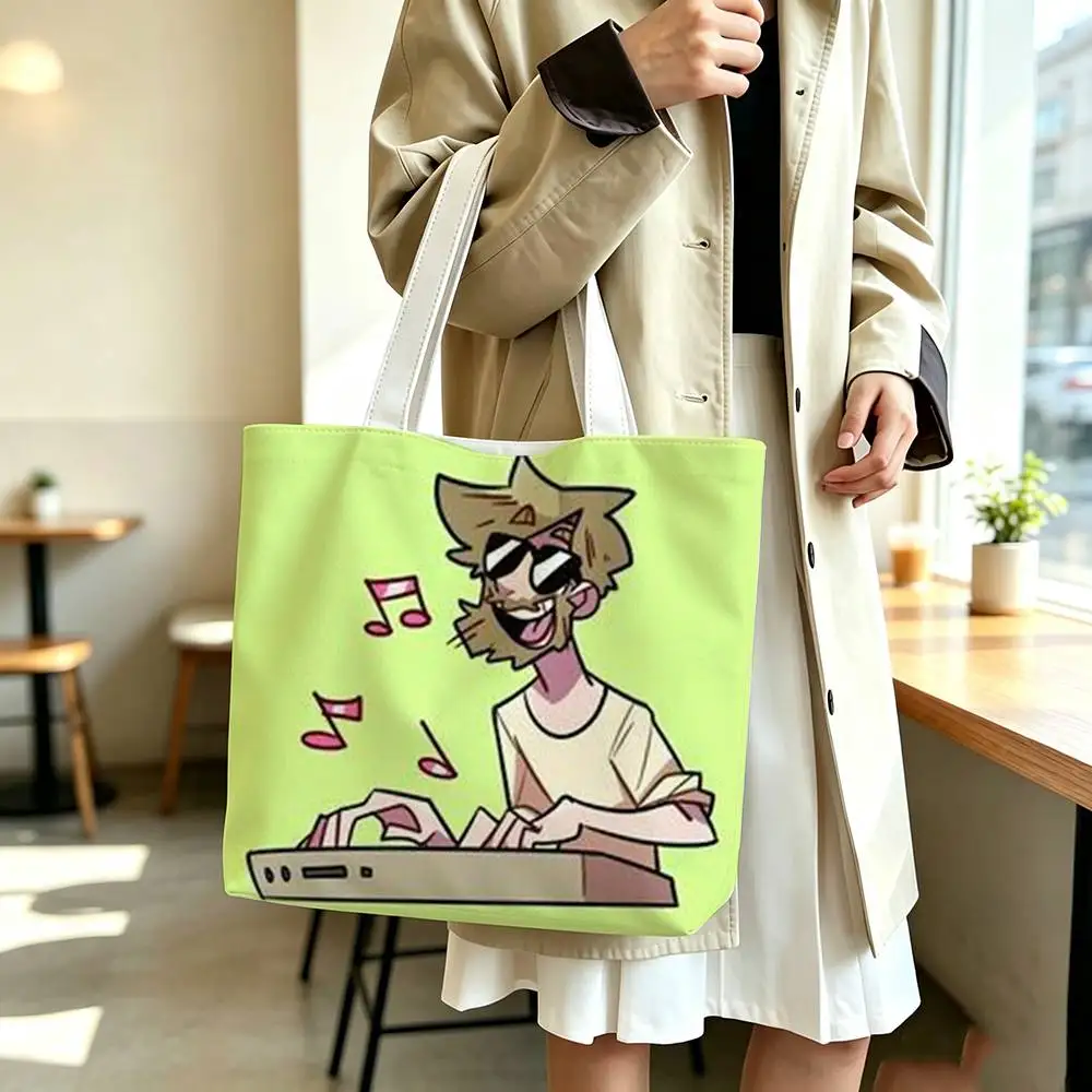 VHS Surreal Retro Animation Creator Jack Stauber   Printed Canvas Tote Bag Shoulder Bag Commuter Mommy Shopping Bag