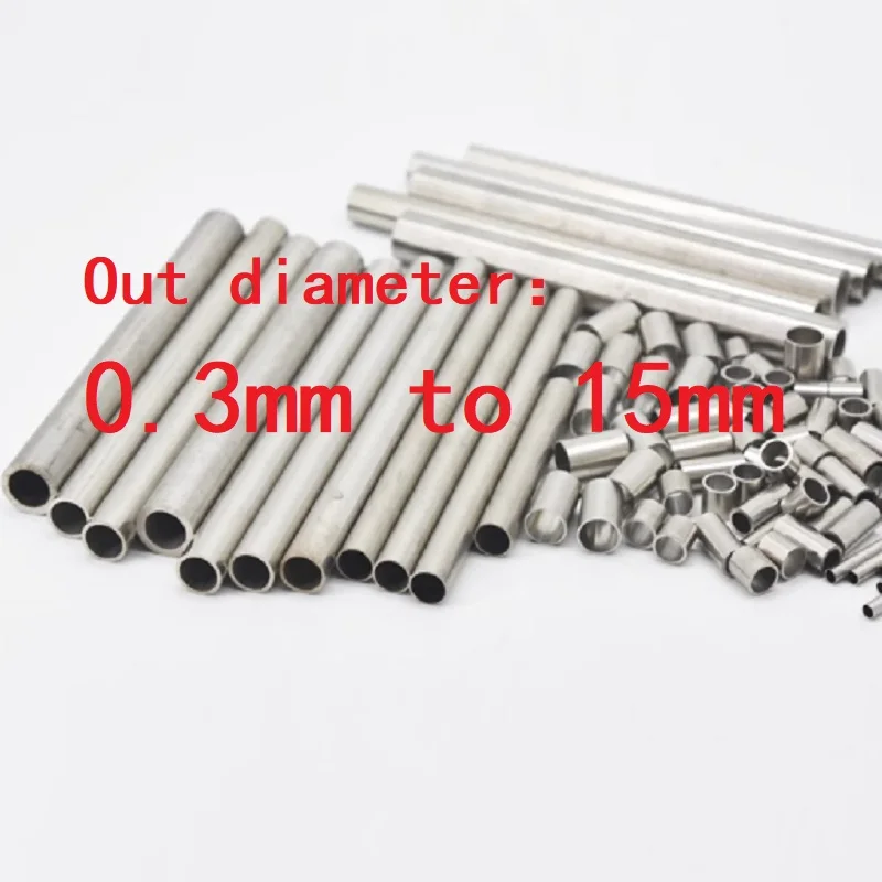 1PC 304 Stainlessy Steel Tubes Stainlessy Steel Capillary Pipe  OD 0.3-9 10 11 12 13 14 15mm Length 100mm 250mm 500mm