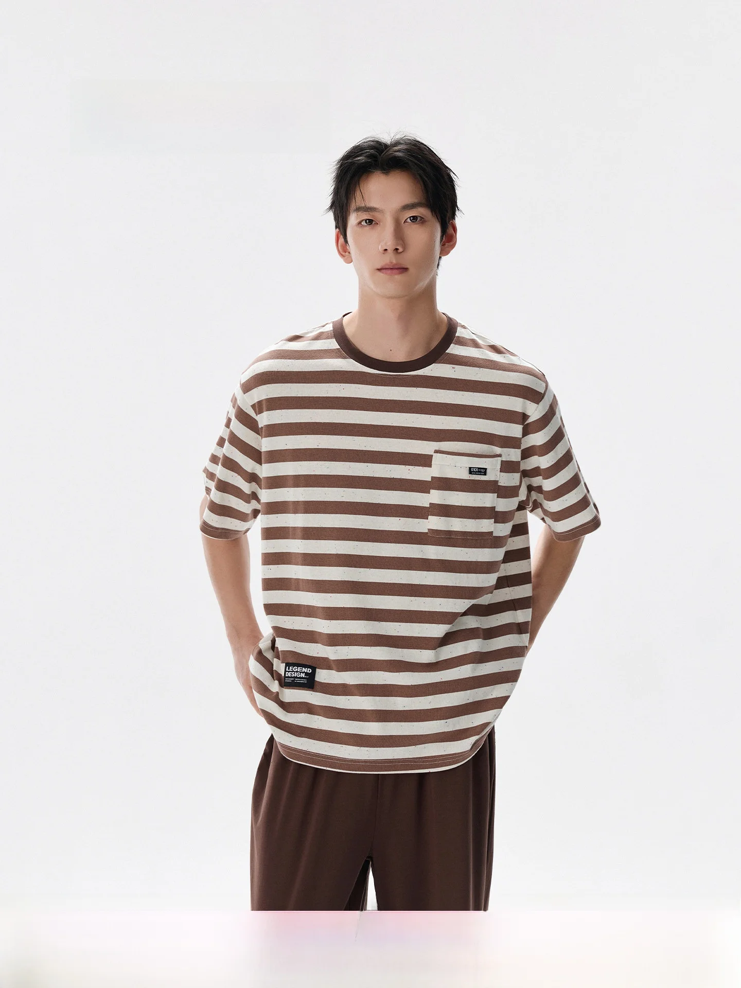 light-soft-men's-striped-loose-modal-cotton-pajamas-short-sleeve-sleepwear-home-clothes-set-summer-comfortable-breathable