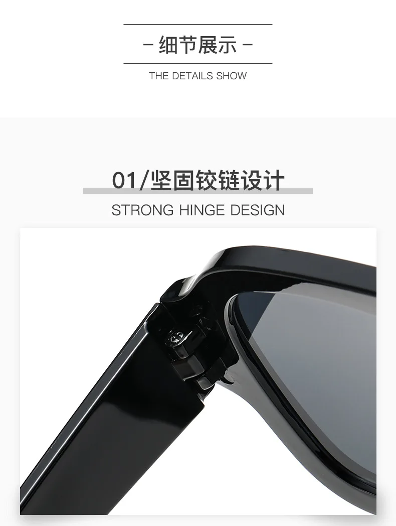 Europäischen Amerikanischen Stil Sonnenbrille Frauen Quadratische Form Große Größe Sonnenbrille Frauen Angeln Fahren Männer Sonnenbrille – Detail 4