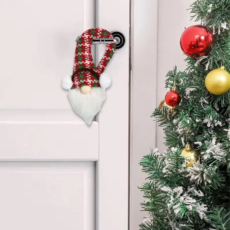 Christmas Door Knob Decorations Plush Faceless Scandinavian Tomte Doll Soft Plush Colorful Door Handle Decoration Christmas Doll