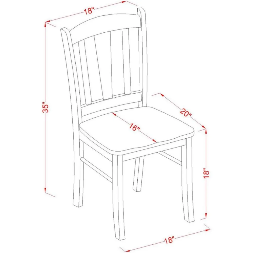 طقم طعام من خشب البلوط مكون من 5 قطع من East West Furniture مع طاولة مستطيلة و4 كراسي مطبخ، قابل للتوسيع مع أوراق الفراشة