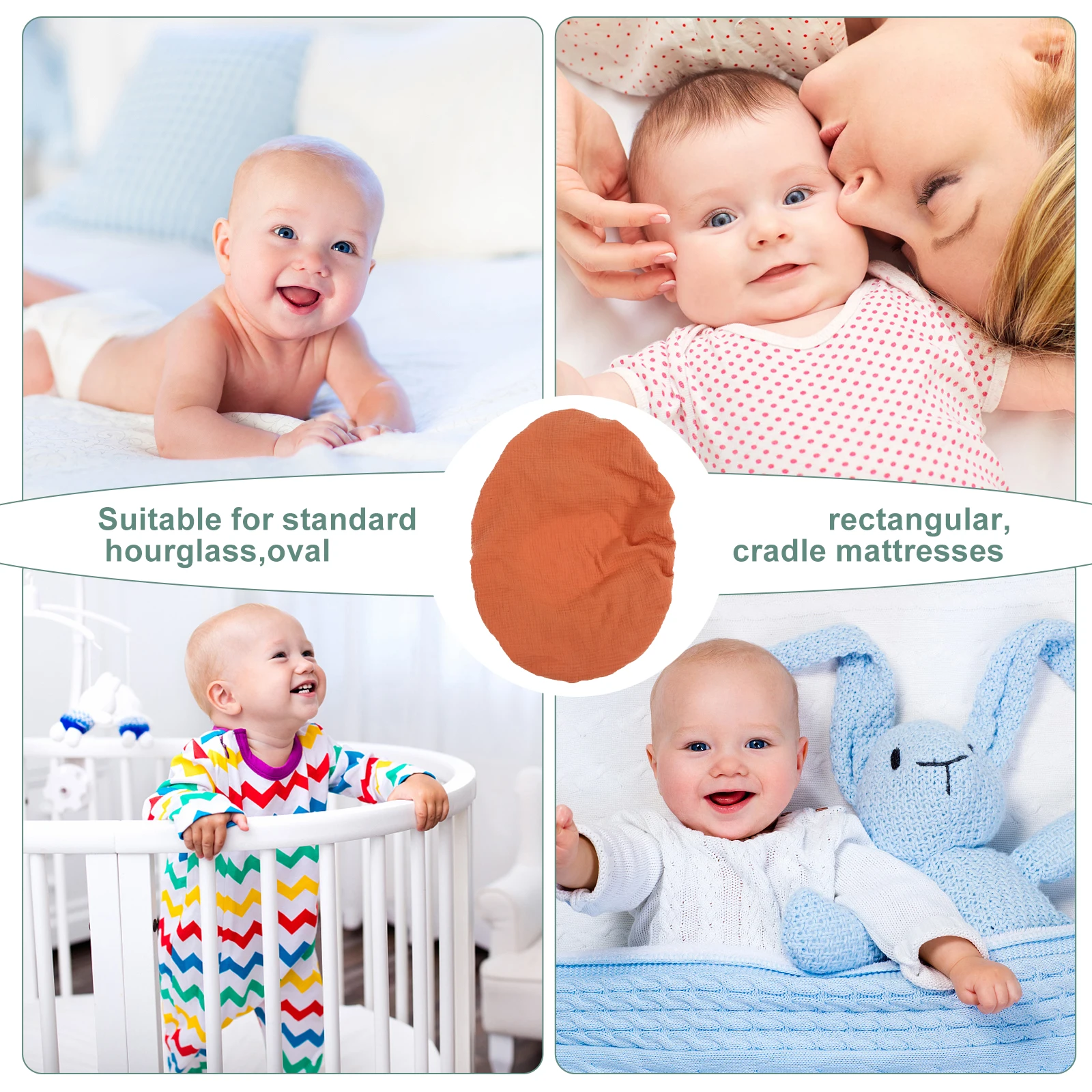 

2 Pcs Crib Fitted Sheet Mattress Cover Bassinet Baby Breathable Cradle Cotton Pad