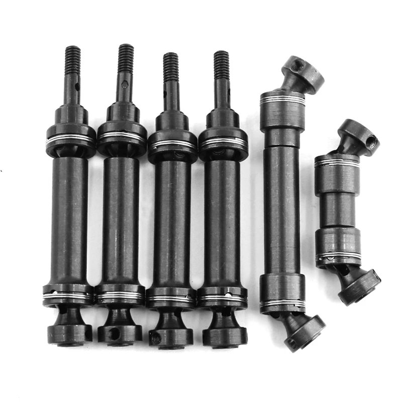 6Pcs Hardened Steel Front Rear Center Drive Shaft For 1/16 Traxxas E-Revo EREVO SUMMIT SLASH 4WD RC Car Upgrade Parts