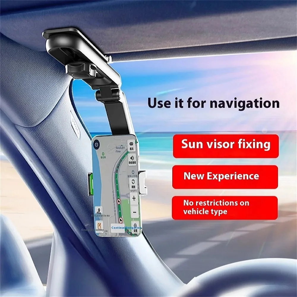 Sun Visor Car Phone Holder Universal Direct View Navigation Mount for Dashboard Windshield Air Vent Multi Function Cell Stand