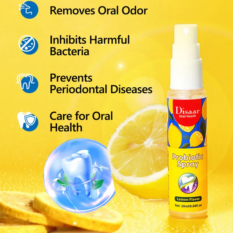 

Lemon Mouth Spray Fresh Breath Portable Mouthwash Kissing artifact oral care