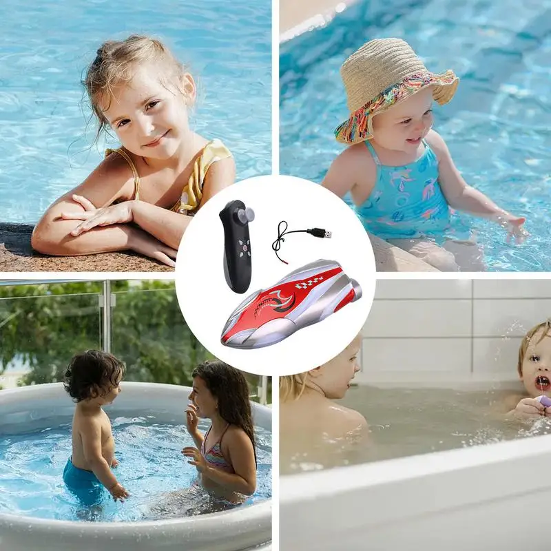 Spielzeug boote Fernbedienung 2,4g elektrische See Spielzeug Wasser boote mit LED-Licht Sommer Wasserspiel zeug Boote für 3 Jahre alte Kinderspiel zeug