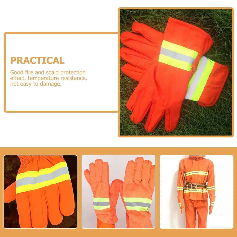 1Pair Temperature Resistant Rescue Gloves Cold Hot Proof Cotton Yarn Material Anti Scalding Non Slip Working Mitts Heat