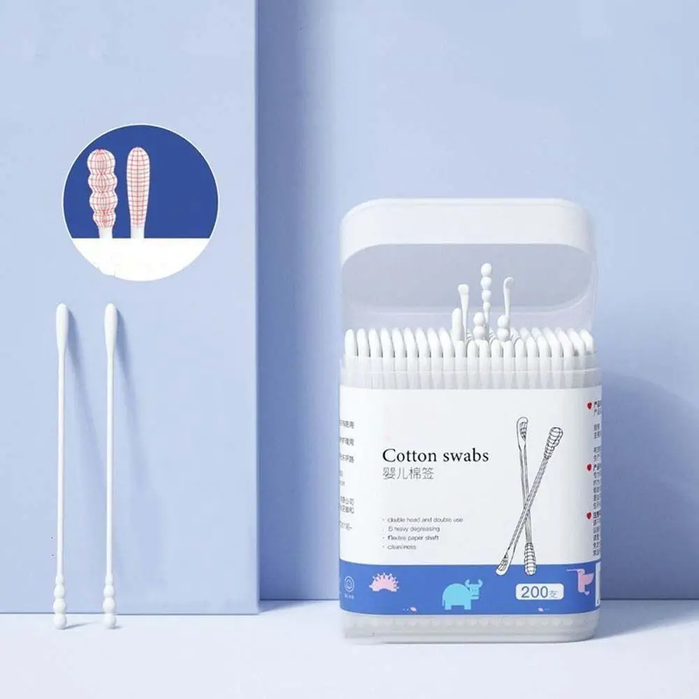 Spiral Head Water Drop Multi-purpose Fluorescent Agent Free Baby Cotton Swab Cleaning Tampons Cotton Buds Baby Nursing Supplies