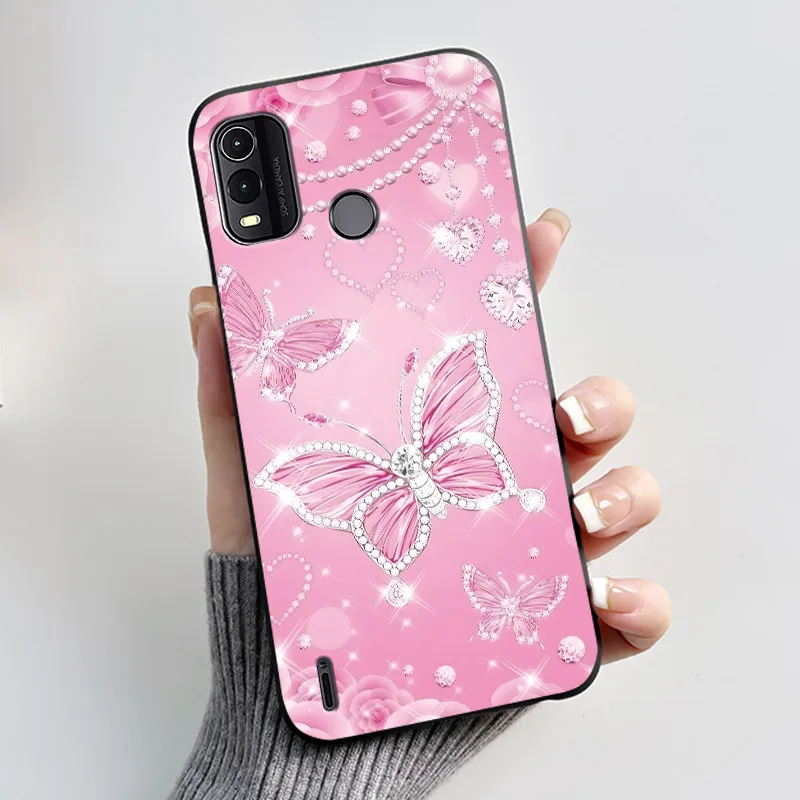 Printed Phone Case For Nokia G11 Plus / Nokia G11 / Nokia G21 Fundas Soft Silicone Black Shell Cover Cute Flower Cartoon Casing