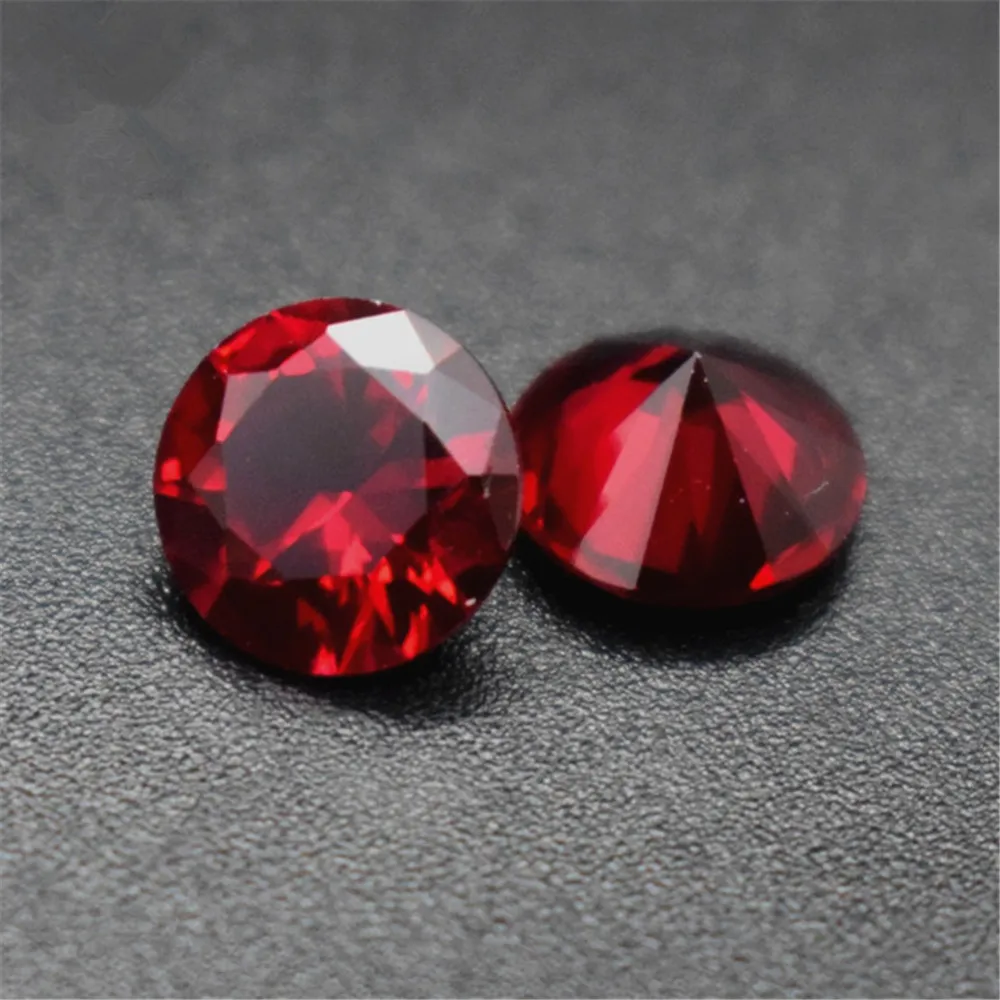 Ruby Round Faceted Gemstone Brilliant Cut Ruby Gem Dark Blood-red Ruby Multiple Sizes to Choose C09R