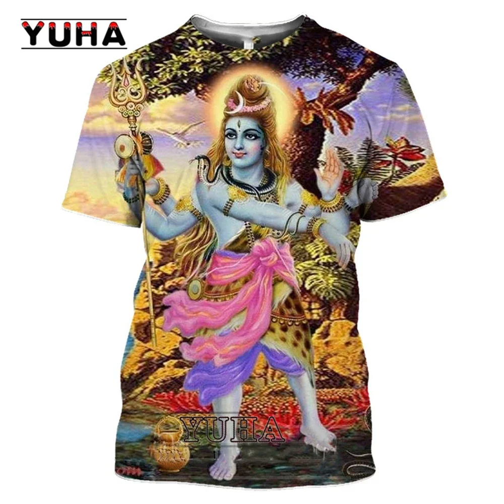 3D Print Hinduism Vishnu Men Tshirt Women Believer Myth Hindu Lord God Shiva T Shirt Bull Ride Nandi Cosplay Cool Tees