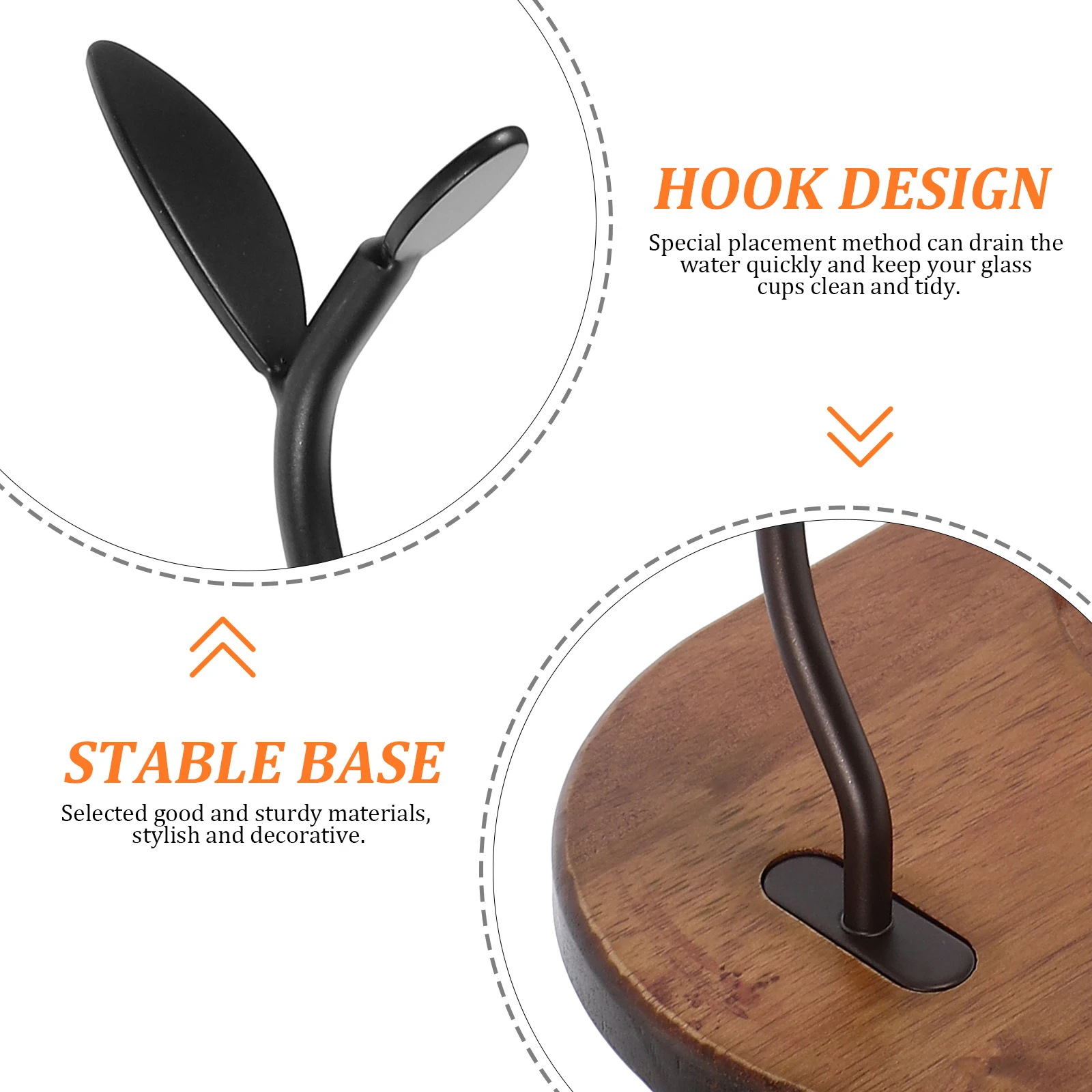 2Pcs Decorative Cup Drying Tree Rack For Coffee Mugs And Glass Cups In Home And Restaurant