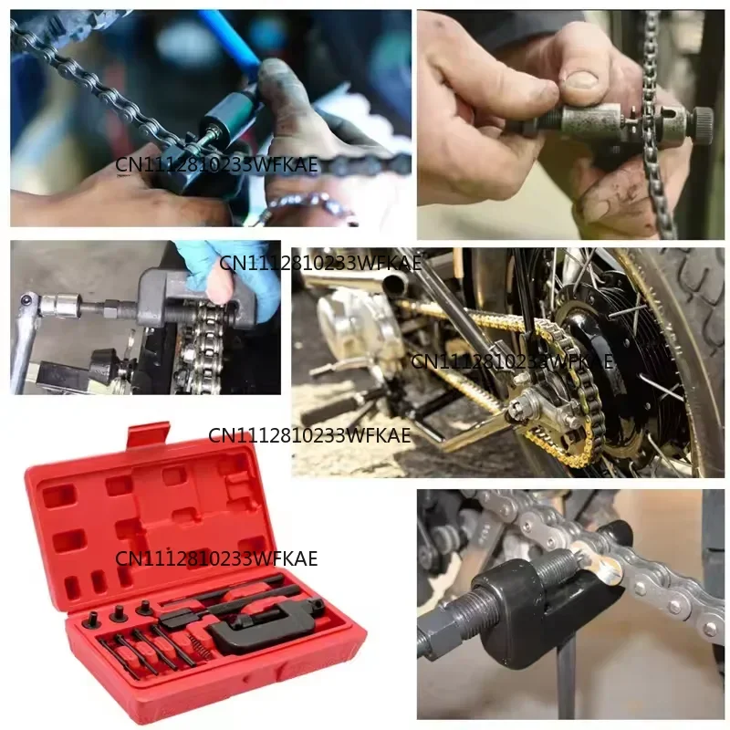 13Pcs Bicycle and Motorcycle Chain Removal Tool, Chain Cutter, Breaker, Chain Disassembly Tool