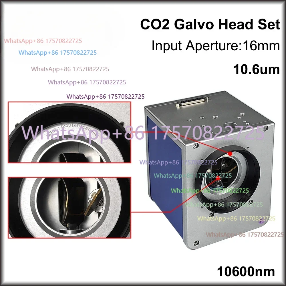 

Hunst CO2 Marking Machine Scanning Galvo Head 10.6um 10600nm Input Aperture 16mm Galvanometer Scanner with Power Supply