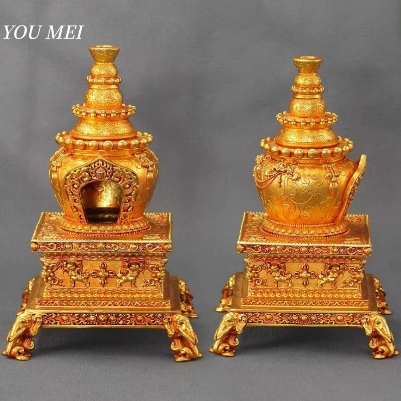 Tibetan-Style Brass Incense Burner Box Incense Pile Altars Decoration,Buddhist Item Smoke Tray Furnaces,Aromatherapy Stove