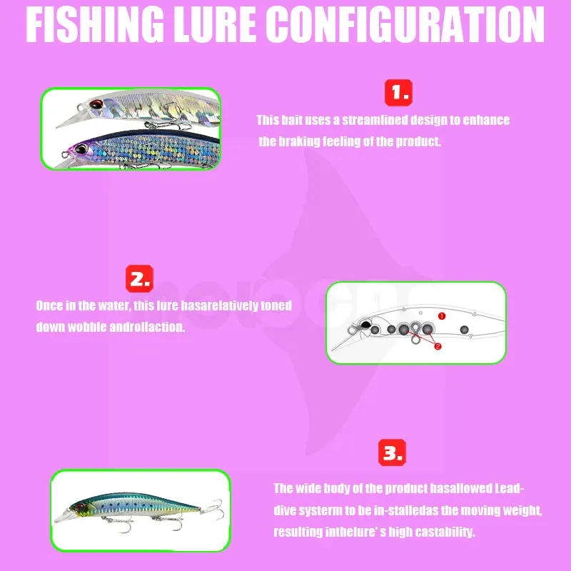 Fishing Accessories Lure Minnow 8g 17g Jerkbait Suspend Flotadores Wobblers Pesca Leurre Brochet  Fish Isca Artificial Equipment