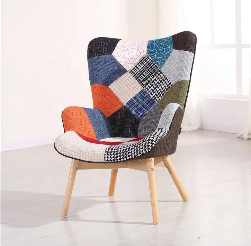 ที่กําหนดเองขายส่งร้านกาแฟออกแบบเฟอร์นิเจอร์ห้องนั่งเล่นหรูหราผ้าเย็บปะติดปะต่อกันเก้าอี้รับประทานอาหาร