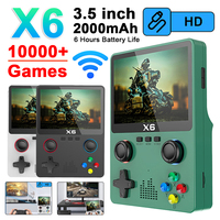 X6 Retro GBA Video Game Console with 10000+Games 3.5 Inch IPS Screen Portable Handheld Game Player 3D Joystick Children Gifts