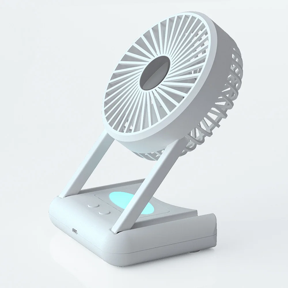 USB Fan Office Small Fan Charging Foldable Silent Handheld Student Solar Night Light Fan