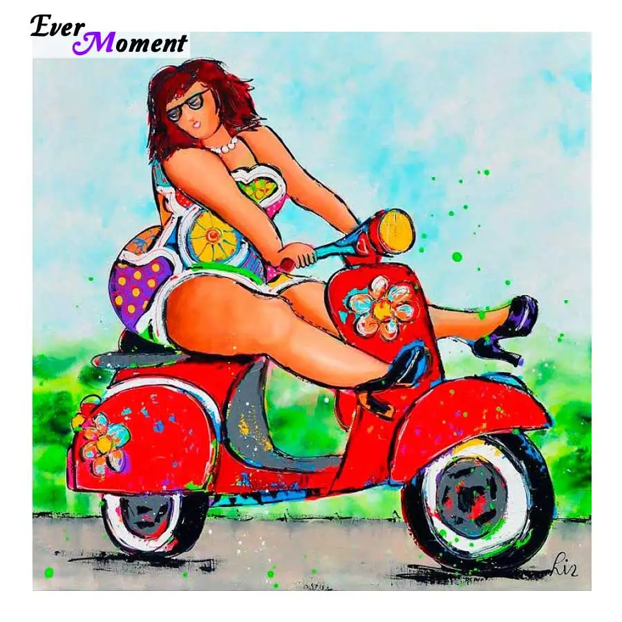 

diy 5d diamond painting mosaic square cross stitch diamond lady plump woman diamond embroidery for handmade ASF570