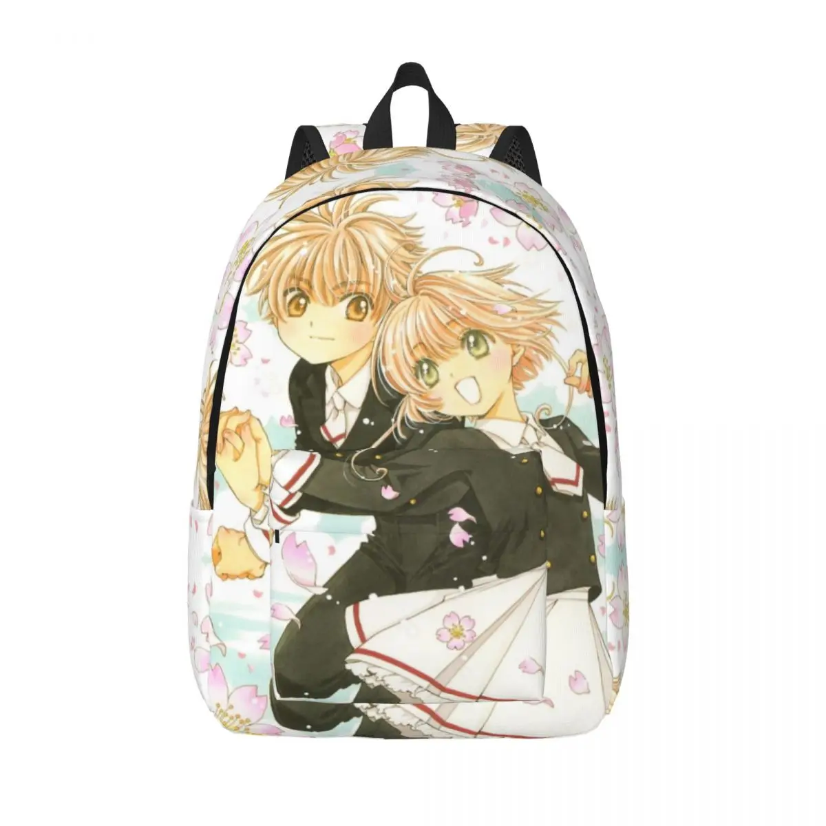 

Cardcaptor Sakura for Men Women Student School Book Bags Sakura and Syaoran Canvas Daypack Middle High College Hiking