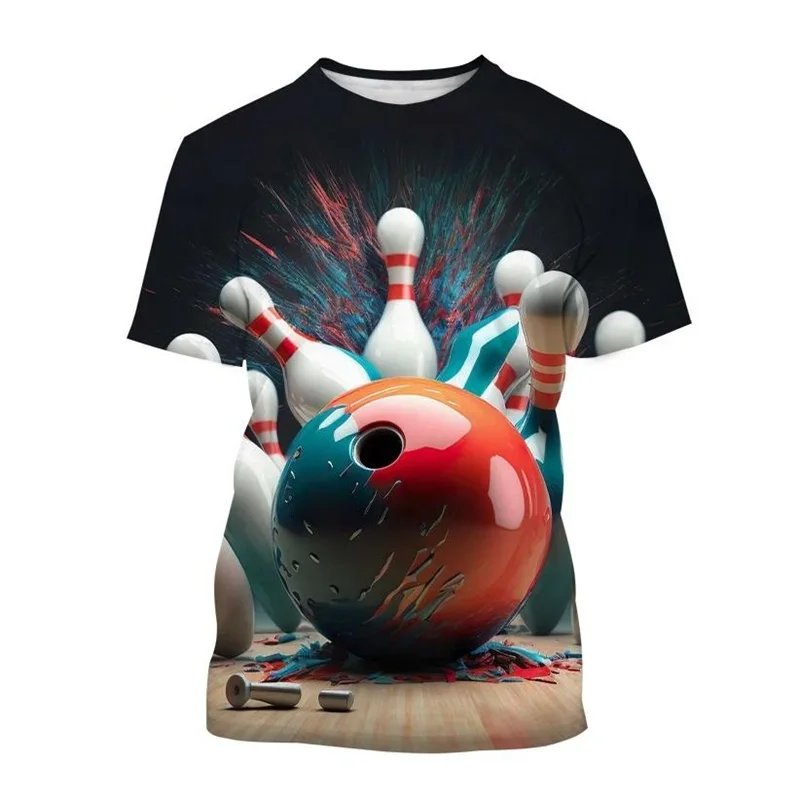

Bowling 3D Printed Large-sized Men's T-shirt, Quick-drying and Breathable, Outdoor Fitness, Street Casual Short-sleeved Uniform