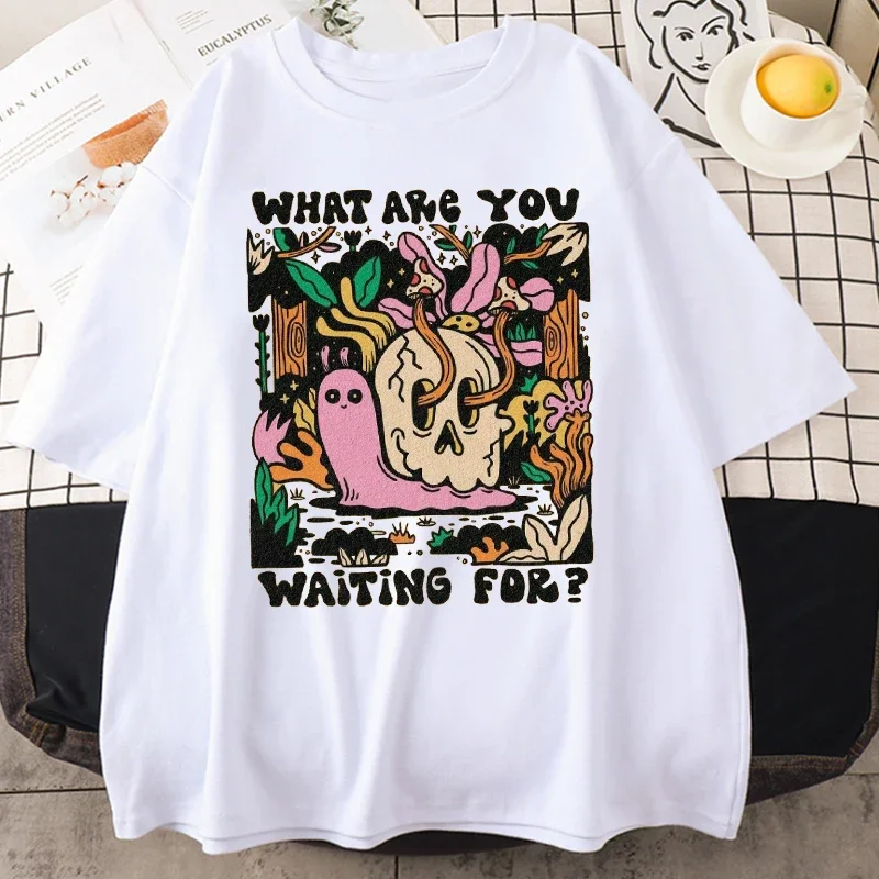 Camiseta Harajuku para mujer, camisas con estampado de setas de albaricoque, ropa de calle informal de verano con cuello redondo, Tops de moda de manga corta Unisex