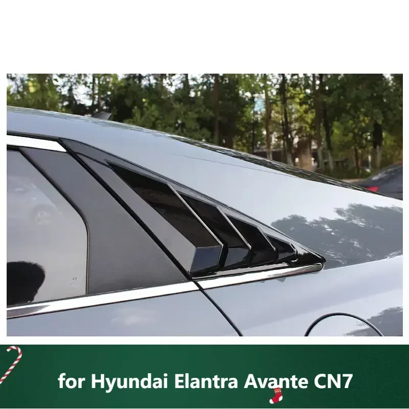 

New! Window Louver for Hyundai Elantra Avante CN7 Quarter Side Scoop Cover Vent Black Spoiler 2020 To 2022 Decorative Accessorie