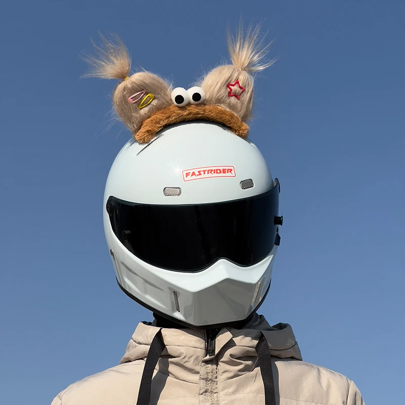 

Creative Cute Motorcycle Helmet Plush Deco Universal Motorbike Bicycle Ski Helmet Decor Sticker Accessories Cosplayer Styling