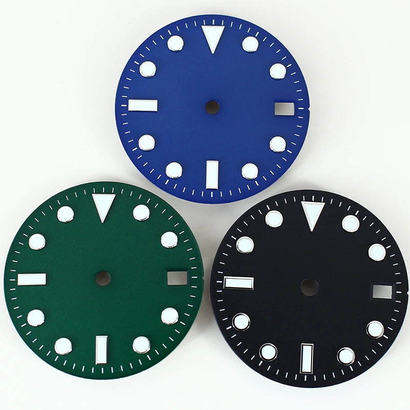 28,5mm Zifferblatt für Seiko NH35 Eta 2824 Uhrwerk, Uhrenteile, C3 Leuchtziffern, Einzellinse, Modifikation, SKX 007 Submariner GMT Uhrenzubehör