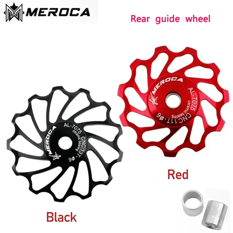 

MEROCA11T 13TMTB Bicycle Rear Derailleur Guide Wheel Steel Bearing Pulley aluminum Road Bike Roller fo 8 9 10 11Speed Bike parts