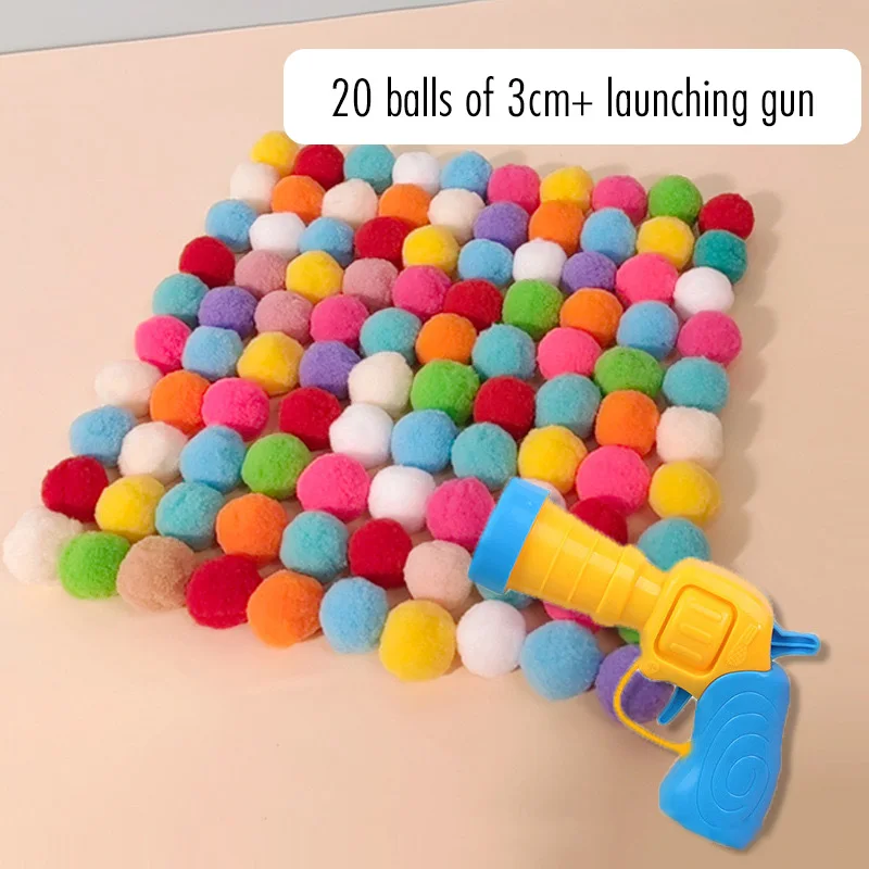 Katzen spielzeug interaktiver Spaß Spielzeug pistole Plüsch ball startet ruhigen Sprung ball, um die Katze kreative Mini-Schieß pistole Haustier zubehör zu necken