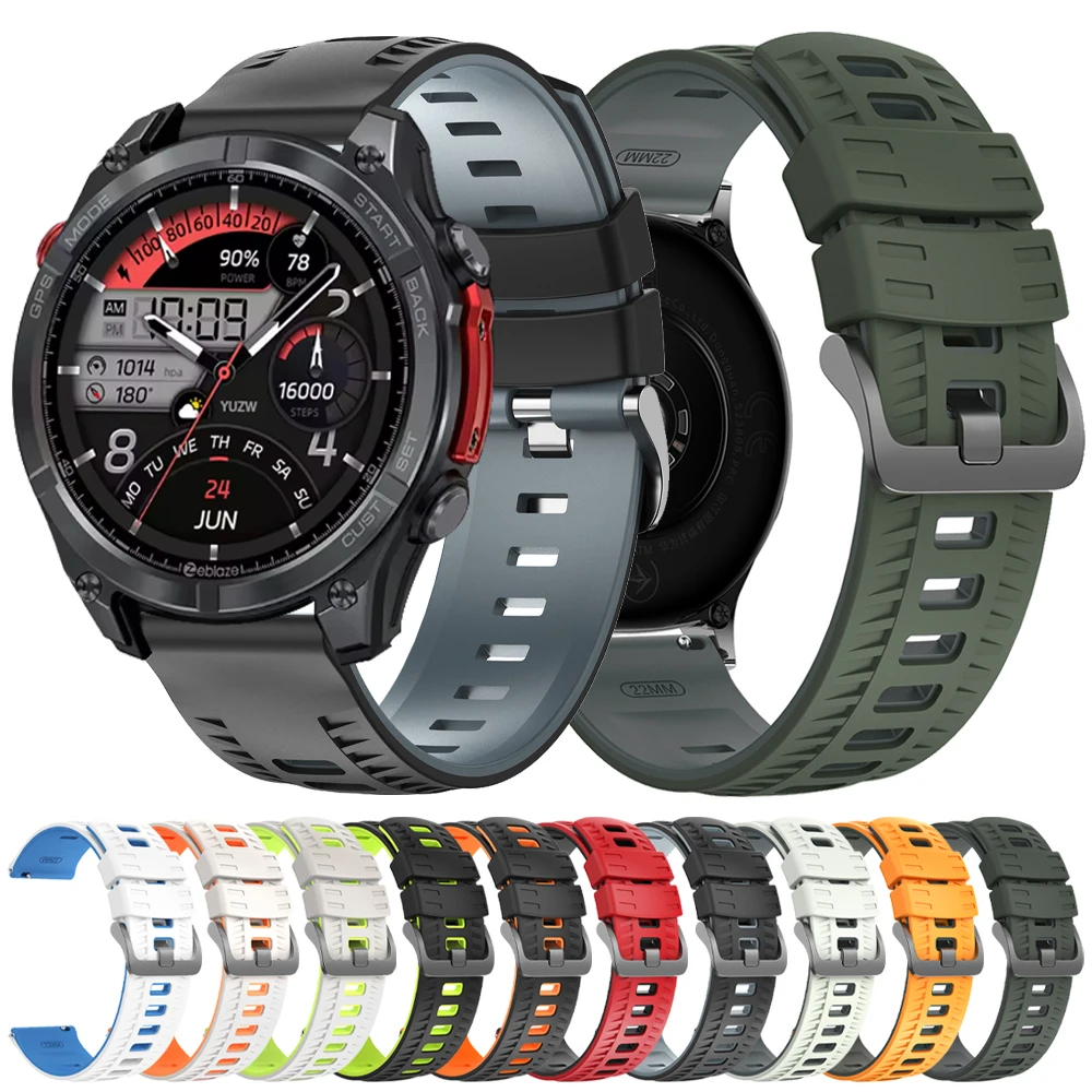 Watch Bracelet Strap for Zeblaze Stratos 4 3 2 GPS/Vibe 7 Pro Smartwatch Silicone Band for Mi Watch 2 Pro S4 S1 Correa Wristband