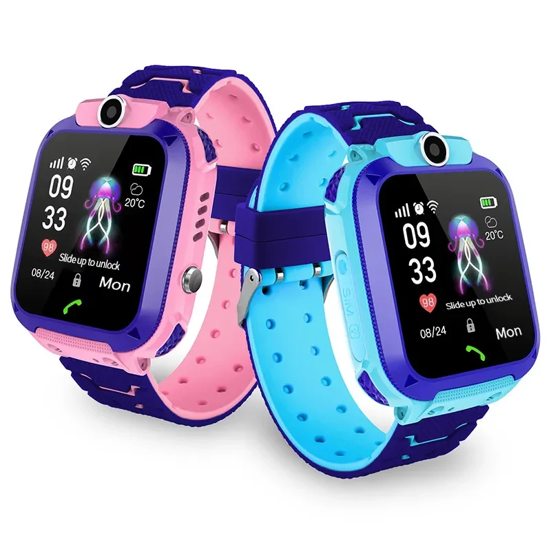 Hot Kids Smart Watches Q12 English Version Waterproof Antilost Children Touch Scree Intelligent Watch LBS Positioning Talking