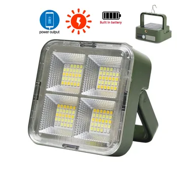 강력한 태양광 LED 조명 램프, USB 충전식 LED 반사경, 스포트라이트 프로젝터, 투광 조명, 건설 휴대용 랜턴