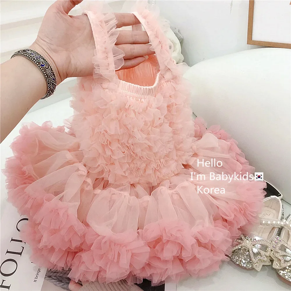

Girls Casual Dresses Baby Summer Princess Fluffy Mesh Cake Skirt Birthday Simple Sweet 2025 Fashion Lovely Princess